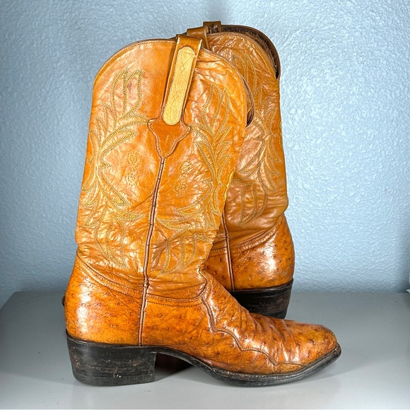 Cuadra Boots Brown Exotic Ostrich Leg Men’s Size 9.5 Mexico Handmade Leather - Picture 7 of 16